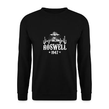 Soucoupe volante Roswell 1947 - Sweat-shirt Unisexe - noir - Devant - Alina (178cm) & Michal (187cm)