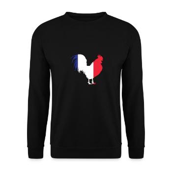 French rooster - Unisex Sweatshirt - black - Front - Alina (178cm) & Michal (187cm)