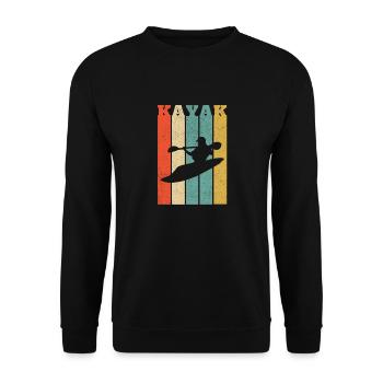 Vertikale Streifen des Wildwasserkajaks - Unisex Pullover - Schwarz - Vorne - Alina (178cm) & Michal (187cm)