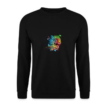 Water color leopard - Unisex Sweatshirt - black - Front - Alina (178cm) & Michal (187cm)