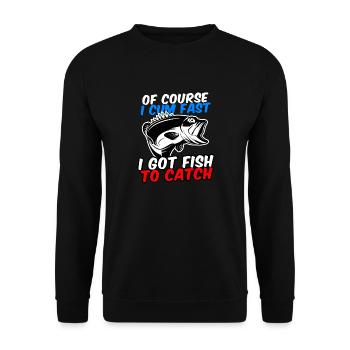 Of Course I Cum Fast I Got Fish To Catch - Unisex Pullover - Schwarz - Vorne - Alina (178cm) & Michal (187cm)