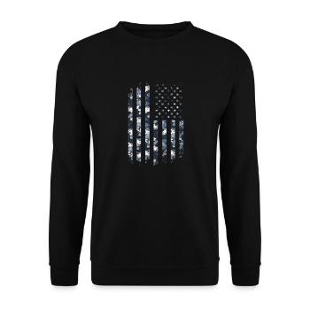 Camo USA Flag Style militaire américain 4 juillet Camou - Sweat-shirt Unisexe - noir - Devant - Alina (178cm) & Michal (187cm)