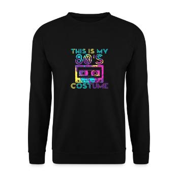 This Is My 80s Costume 80's Party Cassette Tape - Unisex Sweatshirt - black - Front - Alina (178cm) & Michal (187cm)
