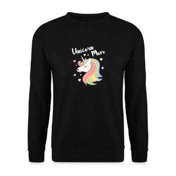Unicorn Mom Cute Mamacorn Unicorns Lovers Pink Bir - Unisex Sweatshirt - black - Front - Alina (178cm) & Michal (187cm)