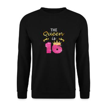 Filles D'anniversaire De 16 Ans La Reine Est Seize G - Sweat-shirt Unisexe - noir - Devant - Alina (178cm) & Michal (187cm)