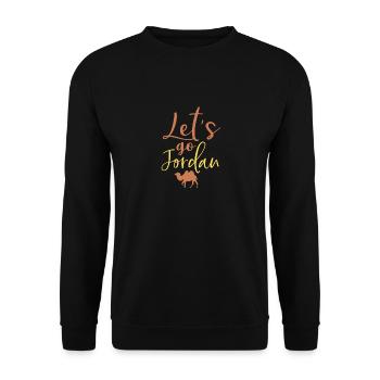 Lass uns gehen | Jordan - Unisex Pullover - Schwarz - Vorne - Alina (178cm) & Michal (187cm)