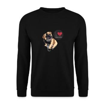 i love bulldog - Unisex Sweatshirt - black - Front - Alina (178cm) & Michal (187cm)