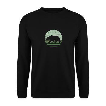 Ours brun rétro - Sweat-shirt Unisexe - noir - Devant - Alina (178cm) & Michal (187cm)