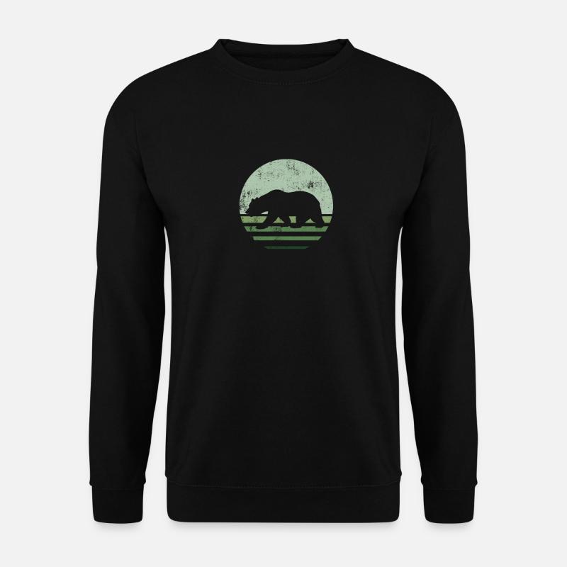 Retro brown bear - Unisex Sweatshirt - black