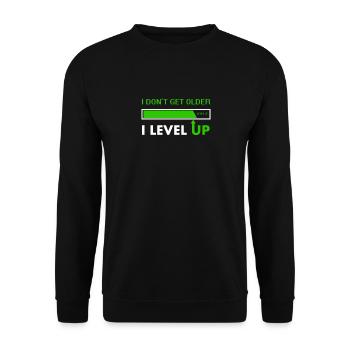 Gamer 35th Birthday-I Don't Get Older I Level Up - Unisex Sweatshirt - black - Front - Alina (178cm) & Michal (187cm)