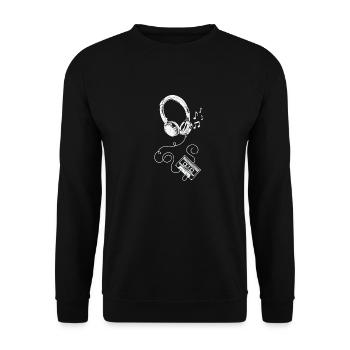 Casque et cassette - Sweat-shirt Unisexe - noir - Devant - Alina (178cm) & Michal (187cm)