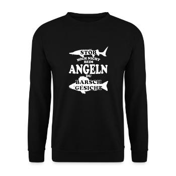 stör mich nicht beim angeln - Unisex Pullover - Schwarz - Vorne - Alina (178cm) & Michal (187cm)