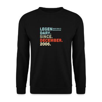 Funny saying for 14th birthday born in 2006 - Unisex Sweatshirt - black - Front - Alina (178cm) & Michal (187cm)
