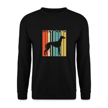 Chien silhouette lévrier vintage rétro - Sweat-shirt Unisexe - noir - Devant - Alina (178cm) & Michal (187cm)