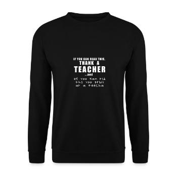 English teacher pun gift - Unisex Sweatshirt - black - Front - Alina (178cm) & Michal (187cm)