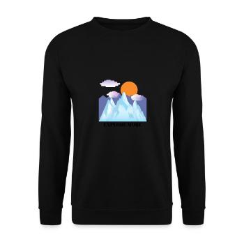 Camping camper hiking hiking mount mountains outdoor - Unisex Sweatshirt - black - Front - Alina (178cm) & Michal (187cm)