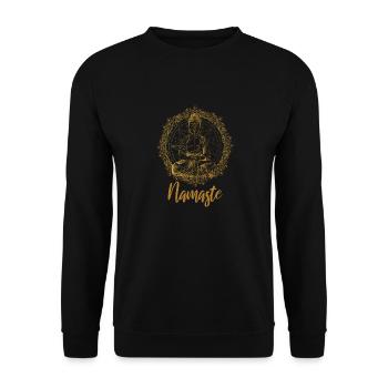 buddhismus spiritualität zitate mantra meditation - Unisex Pullover - Schwarz - Vorne - Alina (178cm) & Michal (187cm)