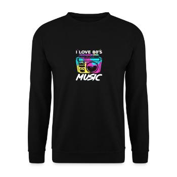 I Love 80s Music Boombox Retro - Unisex Sweatshirt - black - Front - Alina (178cm) & Michal (187cm)