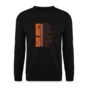 Beard Lover-Beard Chart-Beard Growth - Unisex Pullover - Schwarz - Vorne - Alina (178cm) & Michal (187cm)