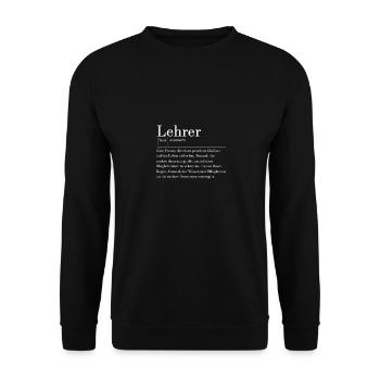 Lehrer Definition - Unisex Pullover - Schwarz - Vorne - Alina (178cm) & Michal (187cm)