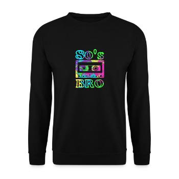 This Is My 80s Bro Costume 80's Party Cassette Tap - Unisex Sweatshirt - black - Front - Alina (178cm) & Michal (187cm)