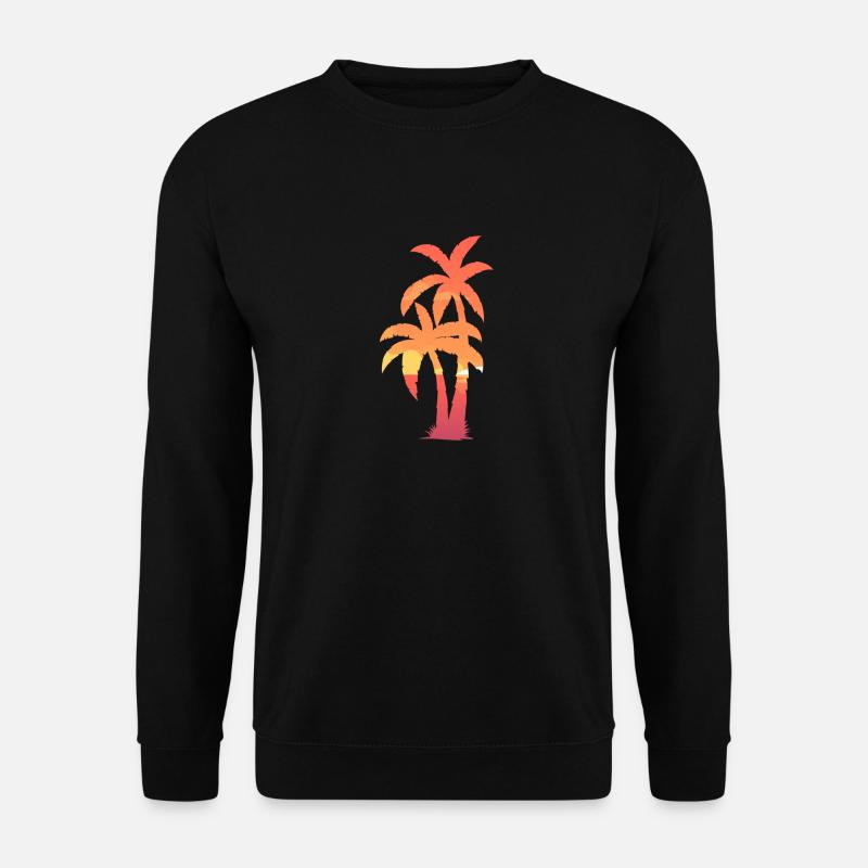 Palm tree distressed beach design - Unisex Sweatshirt - black