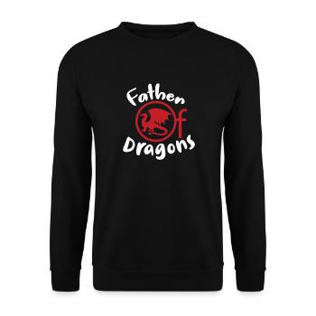 Father Of Dragons Fathers Day - Unisex Sweatshirt - black - Front - Alina (178cm) & Michal (187cm)