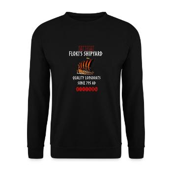 Viking Kattegat Floki T-Shirt für Wikingerliebhaber - Unisex Pullover - Schwarz - Vorne - Alina (178cm) & Michal (187cm)