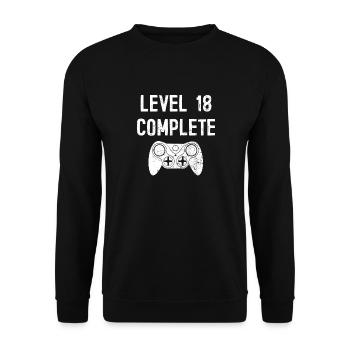 Level 18 Complete 18 birthday gift 18 years - Unisex Sweatshirt - black - Front - Alina (178cm) & Michal (187cm)
