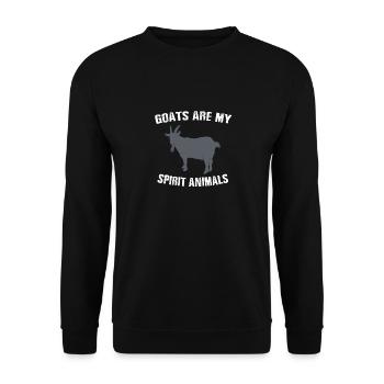 Chèvre - LES CHÈVRES SONT MES ANIMAUX D'ESPRIT - Sweat-shirt Unisexe - noir - Devant - Alina (178cm) & Michal (187cm)