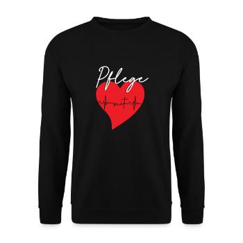 Pflege - Unisex Pullover - Schwarz - Vorne - Alina (178cm) & Michal (187cm)
