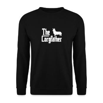 Corgi Dad the Corgfather Funny Corgi Lover Shirt G - Unisex Sweatshirt - black - Front - Alina (178cm) & Michal (187cm)