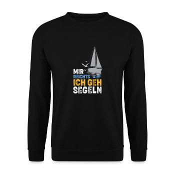 Mir reichts ich geh segeln - Unisex Pullover - Schwarz - Vorne - Alina (178cm) & Michal (187cm)