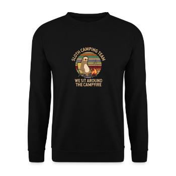 Sloth Camping Mannschaft - Unisex Pullover - Schwarz - Vorne - Alina (178cm) & Michal (187cm)