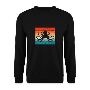 Silhouette of octopus - Unisex Sweatshirt - black - Front - Alina (178cm) & Michal (187cm)