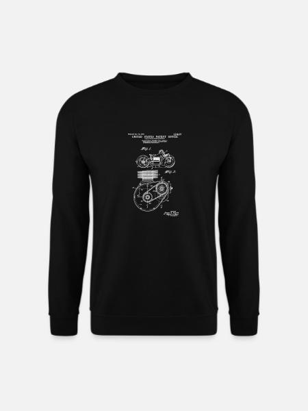 Motorcycle 1999 Patent Print Shirt, Classic Motorc - Sweat-shirt Unisexe - noir