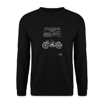 Engine Construction 1920 Patent Print Shirt, Harle - Unisex Pullover - Schwarz - Vorne - Alina (178cm) & Michal (187cm)