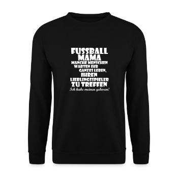 Fußball Mama - Unisex Pullover - Schwarz - Vorne - Alina (178cm) & Michal (187cm)