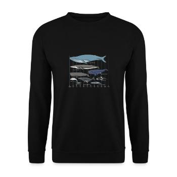 Whale species whale marine mammals - Unisex Sweatshirt - black - Front - Alina (178cm) & Michal (187cm)