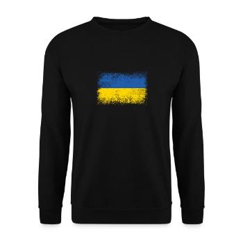 Ukraine Drapeau vintage drapeau armoiries - Sweat-shirt Unisexe - noir - Devant - Alina (178cm) & Michal (187cm)