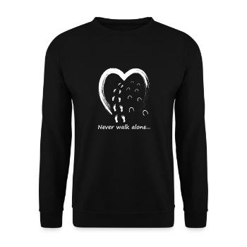 Never walk alone Riding Horses Hooves Traces Love - Unisex Sweatshirt - black - Front - Alina (178cm) & Michal (187cm)