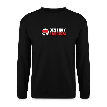Destroy fascism antifa antiracism and antifascist - Unisex Sweatshirt - black - Front - Alina (178cm) & Michal (187cm)