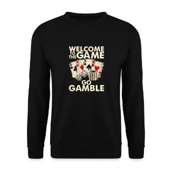 Poker Gamer Bienvenue dans le jeu Go Gamble - Sweat-shirt Unisexe - noir - Devant - Alina (178cm) & Michal (187cm)