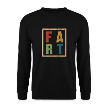 Lustiges Retro-Furz-Design - Furz - Unisex Pullover - Schwarz - Vorne - Alina (178cm) & Michal (187cm)