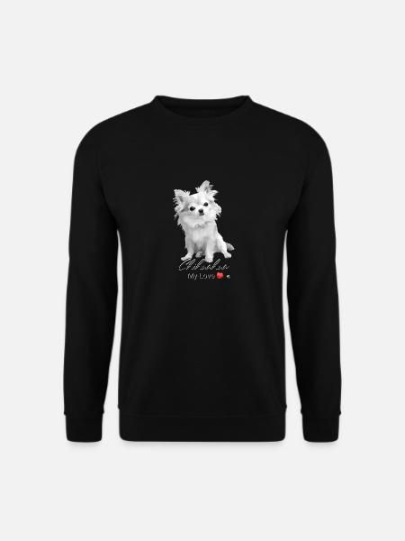 Chihuahua illustration with inscription - Unisex Sweatshirt - black