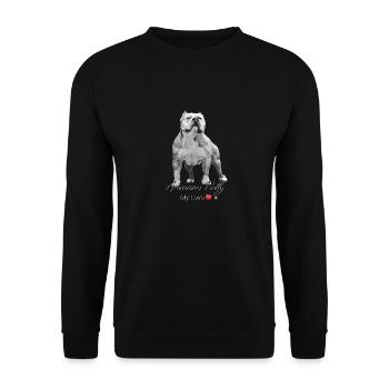 Illustration de bully américain avec inscription - Sweat-shirt Unisexe - noir - Devant - Alina (178cm) & Michal (187cm)