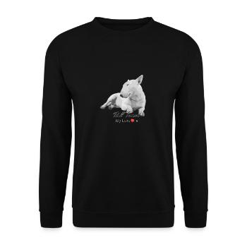 Bull terrier illustration avec inscription - Sweat-shirt Unisexe - noir - Devant - Alina (178cm) & Michal (187cm)