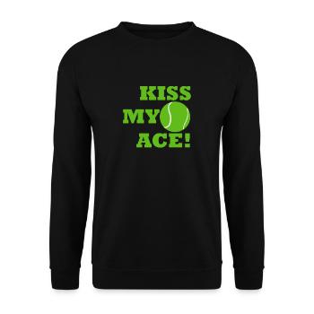 Tennis - KISS MY ACE - Sweat-shirt Unisexe - noir - Devant - Alina (178cm) & Michal (187cm)