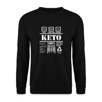 Keto Ketogenic Diet Ketosis Present Gift - Unisex Sweatshirt - black - Front - Alina (178cm) & Michal (187cm)