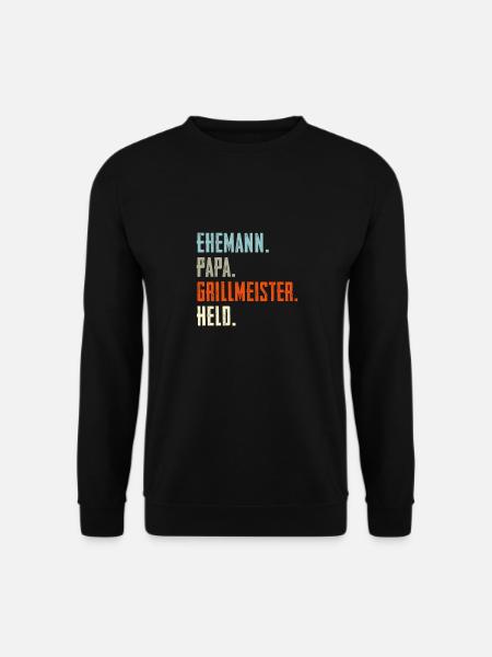 Ehemann Papa Grillmeister Held - Unisex Pullover - Schwarz